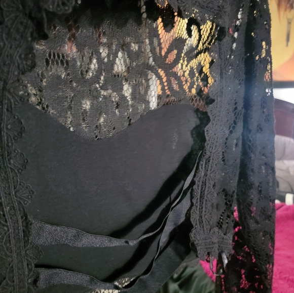 FP Lace See thru Crop Top Backless long Sleeves - Picture 3 of 5